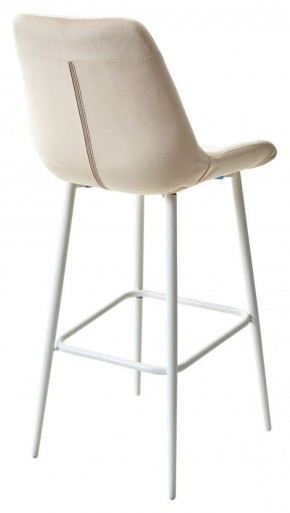 Барный стул ХОФМАН, цвет H-06 Бежевый, велюр / белый каркас М-City в Лабытнанги - labytnangi.mebel-74.com | фото