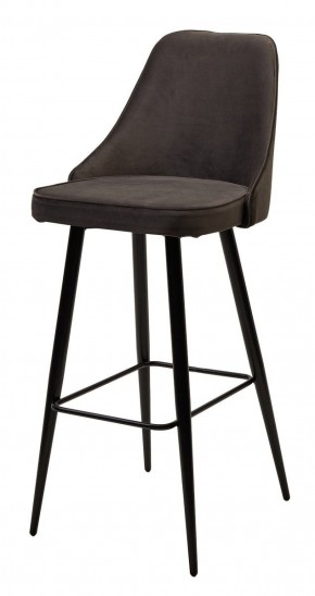 Барный стул NEPAL-BAR ГРАФИТ #14, велюр/ черный каркас (H=78cm) М-City в Лабытнанги - labytnangi.mebel-74.com | фото