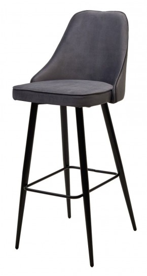 Барный стул NEPAL-BAR СЕРЫЙ #27, велюр/ черный каркас (H=78cm) М-City в Лабытнанги - labytnangi.mebel-74.com | фото
