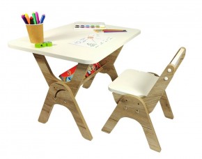 Детский растущий стол-парта и стул Я САМ "Умка" (Дуб/Серый) в Лабытнанги - labytnangi.mebel-74.com | фото