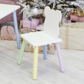 Детский стул Мишутка (Белый/Белый/Цветной) в Лабытнанги - labytnangi.mebel-74.com | фото