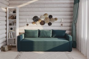 Диван-кровать Вало сине-зелёный, ткань рогожка в Лабытнанги - labytnangi.mebel-74.com | фото