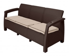 Диван Yalta Premium Sofa 3 Set (Ялта) шоколадный (+подушки под спину) в Лабытнанги - labytnangi.mebel-74.com | фото