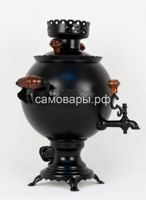 Электрический самовар "Черный Русский" матовый шар в наборе на 3 литра. Ограниченная серия. в Лабытнанги - labytnangi.mebel-74.com | фото