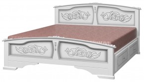 ЕЛЕНА Кровать из массива 1400 (Белый жемчуг) с 2-мя ящиками в Лабытнанги - labytnangi.mebel-74.com | фото