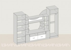Гостиная Аллегро с 2 шкафами вариант-5 (венге/дуб белфорт) в Лабытнанги - labytnangi.mebel-74.com | фото