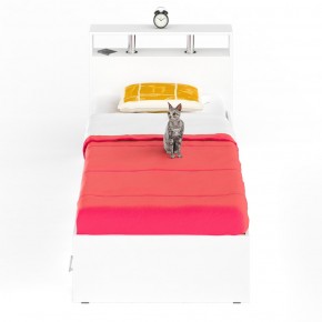 Камелия Кровать с ящиками 0900, цвет белый, ШхГхВ 93,5х217х78,2 см., сп.м. 900х2000 мм., без матраса, основание есть в Лабытнанги - labytnangi.mebel-74.com | фото