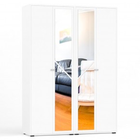 Камелия Шкаф 4-х створчатый, цвет белый, ШхГхВ 160х48х220 см., универсальная сборка, можно использовать как два отдельных шкафа в Лабытнанги - labytnangi.mebel-74.com | фото