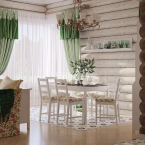 Комлект Вествик обеденный стол и четыре стула, массив сосны, цвет белый в Лабытнанги - labytnangi.mebel-74.com | фото