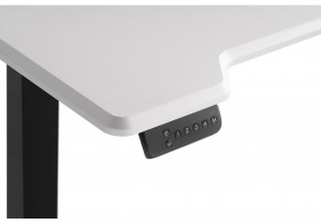 Компьютерный стол Маркос с механизмом подъема 120х75х75 белая шагрень / черный в Лабытнанги - labytnangi.mebel-74.com | фото