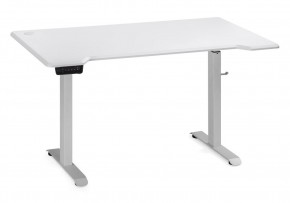 Компьютерный стол Маркос с механизмом подъема 140х80х75 белый / шагрень белая в Лабытнанги - labytnangi.mebel-74.com | фото