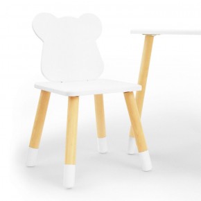Комплект детской мебели стол и два стула Мишутка (Белый/Белый/Береза) в Лабытнанги - labytnangi.mebel-74.com | фото