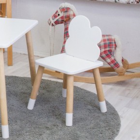Комплект детской мебели стол и два стула Облачко (Белый/Белый/Береза) в Лабытнанги - labytnangi.mebel-74.com | фото
