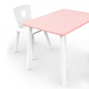 Комплект детской мебели стол и стул Корона (Розовый/Белый/Белый) в Лабытнанги - labytnangi.mebel-74.com | фото