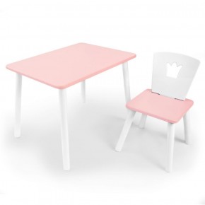 Комплект детской мебели стол и стул Корона (Розовый/Розовый/Белый) в Лабытнанги - labytnangi.mebel-74.com | фото