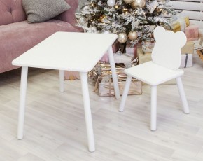 Комплект детской мебели стол и стул Мишутка (Белый/Белый/Белый) в Лабытнанги - labytnangi.mebel-74.com | фото