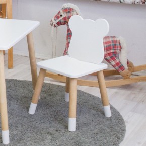 Комплект детской мебели стол и стул Мишутка (Белый/Белый/Береза) в Лабытнанги - labytnangi.mebel-74.com | фото