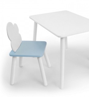 Комплект детской мебели стол и стул Облачко (Белый/Голубой/Белый) в Лабытнанги - labytnangi.mebel-74.com | фото