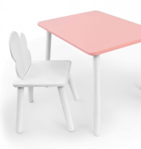 Комплект детской мебели стол и стул Облачко (Розывый/Белый/Белый) в Лабытнанги - labytnangi.mebel-74.com | фото
