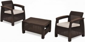 Комплект мебели Корфу Уикенд (Corfu Weekend) коричневый - серо-бежевый * в Лабытнанги - labytnangi.mebel-74.com | фото
