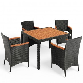 Комплект плетеной мебели  AFM-440 90x90 4Pcs Black (4+1) в Лабытнанги - labytnangi.mebel-74.com | фото