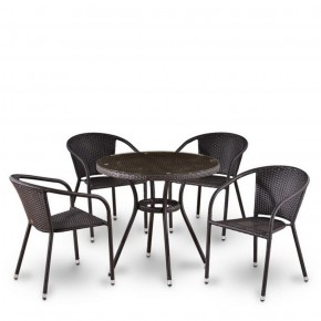 Комплект плетеной мебели T282ANT/Y137C-W53 Brown (4+1) в Лабытнанги - labytnangi.mebel-74.com | фото