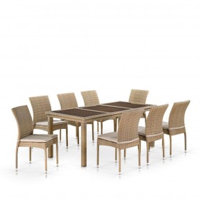Комплект плетеной мебели T365/Y380B-W65 Light Brown (8+1) в Лабытнанги - labytnangi.mebel-74.com | фото
