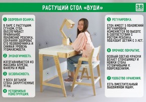 Комплект растущий стол и стул с чехлом 38 попугаев «Вуди» (Белый, Белый, Ромбы) в Лабытнанги - labytnangi.mebel-74.com | фото