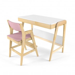 Комплект растущий стол и стул с чехлом 38 попугаев «Вуди» (Белый, Береза, Розовый) в Лабытнанги - labytnangi.mebel-74.com | фото