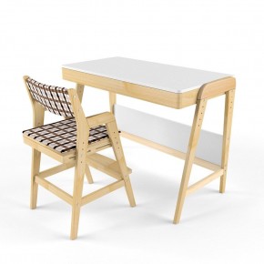 Комплект растущий стол и стул с чехлом 38 попугаев «Вуди» (Белый, Без покрытия, Клетка) в Лабытнанги - labytnangi.mebel-74.com | фото