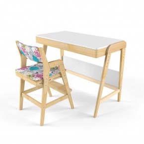 Комплект растущий стол и стул с чехлом 38 попугаев «Вуди» (Белый, Без покрытия, Мечта) в Лабытнанги - labytnangi.mebel-74.com | фото