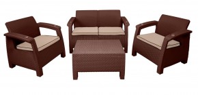 Комплект уличной мебели Yalta Premium Terrace Set (Ялта) шоколадый (+подушки под спину) в Лабытнанги - labytnangi.mebel-74.com | фото