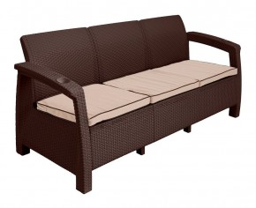 Комплект уличной мебели Yalta Premium Terrace Triple Set (Ялта) шоколадный (+подушки под спину) в Лабытнанги - labytnangi.mebel-74.com | фото