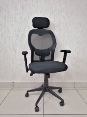 Кресло Barneo K-128 для персонала (черная ткань черная сетка) в Лабытнанги - labytnangi.mebel-74.com | фото