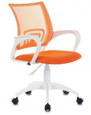Кресло BRABIX "Fly MG-396W", пластик белый, сетка, оранжевое, 532401, MG-396W_532401 в Лабытнанги - labytnangi.mebel-74.com | фото