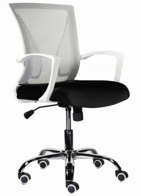 Кресло BRABIX "Wings MG-306" (пластик белый, хром, сетка, серое/черное) 532010 в Лабытнанги - labytnangi.mebel-74.com | фото