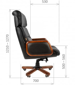 Кресло для руководителя CHAIRMAN 417 (Натуральная кожа) Черное в Лабытнанги - labytnangi.mebel-74.com | фото