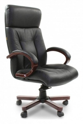 Кресло для руководителя Chairman 421 черный/орех темный, черный в Лабытнанги - labytnangi.mebel-74.com | фото