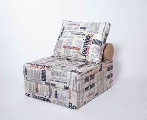 Кресло-кровать-пуф бескаркасное Прайм (Газета) в Лабытнанги - labytnangi.mebel-74.com | фото