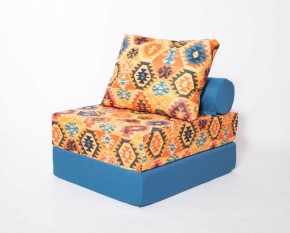 Кресло-кровать-пуф бескаркасное Прайм (мехико желтый-морская волна) в Лабытнанги - labytnangi.mebel-74.com | фото