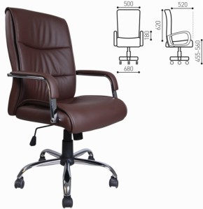 Кресло офисное BRABIX "Space EX-508" (экокожа, хром, коричневое) 531164 в Лабытнанги - labytnangi.mebel-74.com | фото