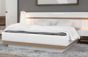 Кровать 140/TYP 91-01 с подъемником, LINATE ,цвет белый/сонома трюфель в Лабытнанги - labytnangi.mebel-74.com | фото