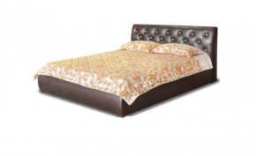 Кровать 1600 Флоренция в к/з "Классик 307 коричневый" (серия Норма) + основание + опоры в Лабытнанги - labytnangi.mebel-74.com | фото