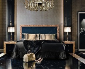 Кровать 2-х спальная (1,6 м) Тиффани Premium черная/золото с мягким элементом (Антрацит) с подъемным механизмомарт (ТФКР-3[3](П) в Лабытнанги - labytnangi.mebel-74.com | фото