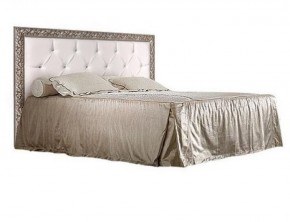 Кровать 2-х спальная (1,6 м) Тиффани штрих-лак/серебро с мягким изголовьем (ТФКР-2) в Лабытнанги - labytnangi.mebel-74.com | фото