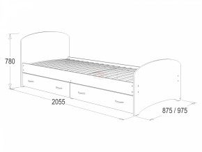 Кровать-6 одинарная с 2-мя ящиками (800*2000) в Лабытнанги - labytnangi.mebel-74.com | фото