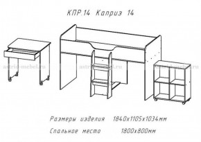 КАПРИЗ-14 Кровать 800 двухъярусная без рисунка в Лабытнанги - labytnangi.mebel-74.com | фото
