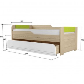 Кровать двухуровневая + подлокотники Стиль № 900.1 NEW (туя светлая/лайм) в Лабытнанги - labytnangi.mebel-74.com | фото