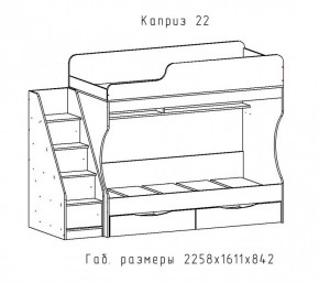 КАПРИЗ-22 Кровать двухъярусная 800 настил ЛДСП в Лабытнанги - labytnangi.mebel-74.com | фото