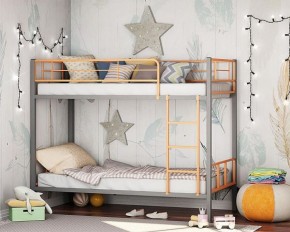 Кровать двухъярусная "Севилья-2.01 комбо" Серый/Оранжевый в Лабытнанги - labytnangi.mebel-74.com | фото